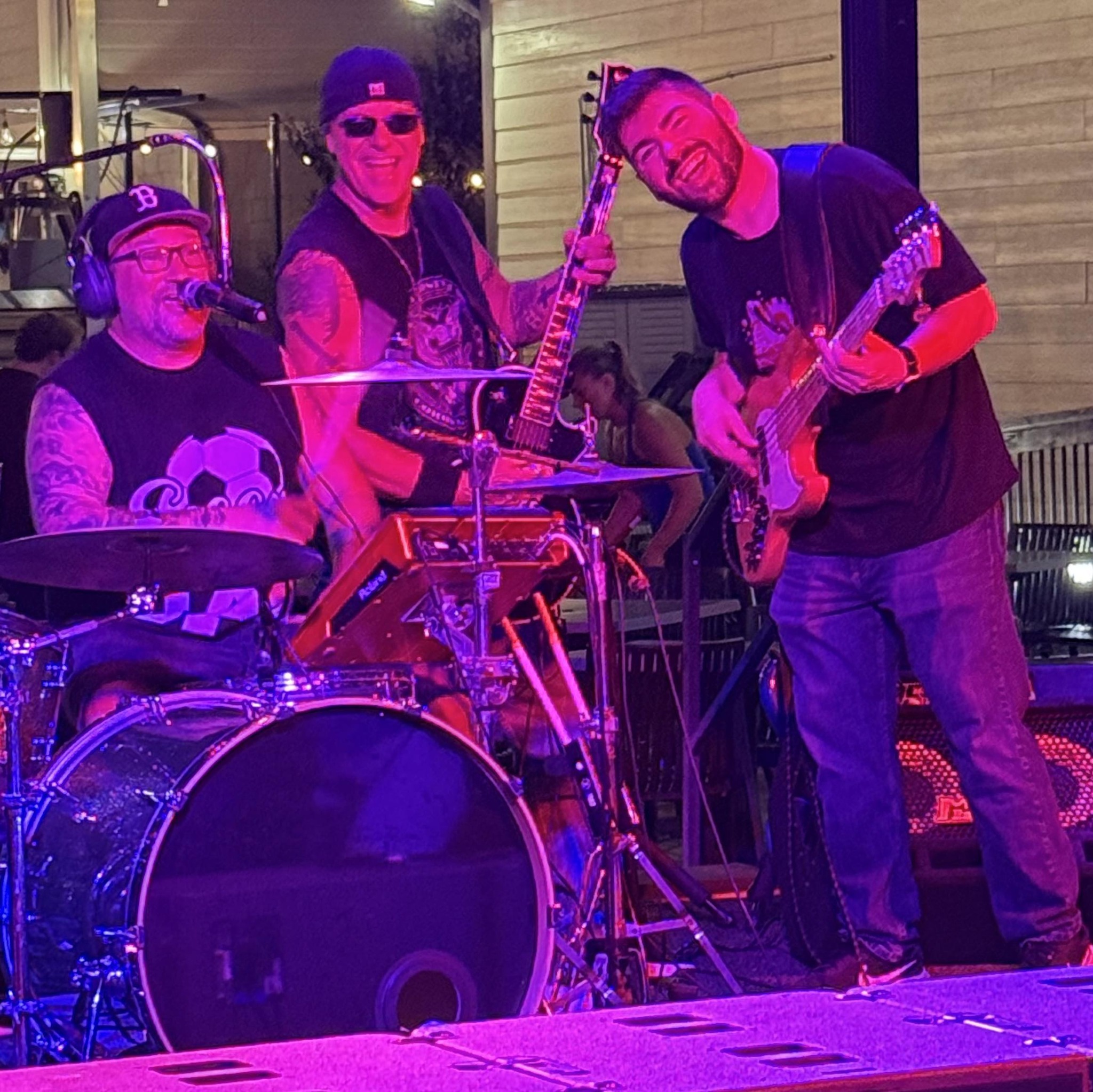 Joes On Call — high-energy three-piece party rock band performing live — performing at Hot Summer Nights free concerts Myrtle Beach
