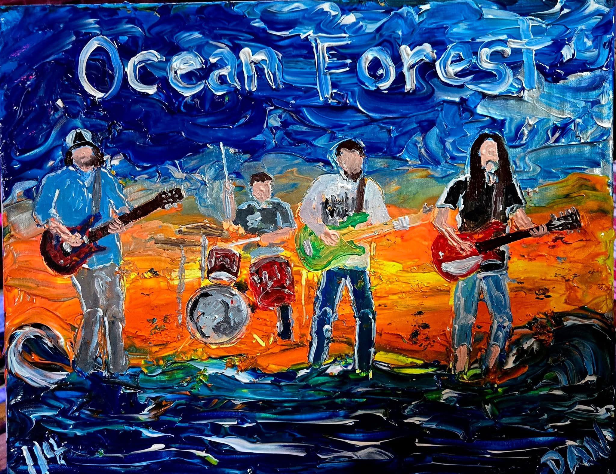 Ocean Forest performing at Hot Summer Nights free concert in Myrtle Beach — local psychedelic surf rock band formed in 2014